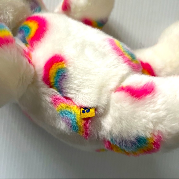 Build A Bear White Teddy Bear With Rainbows Summer Season Of Hugs Rainbow Plush - Picture 13 of 13